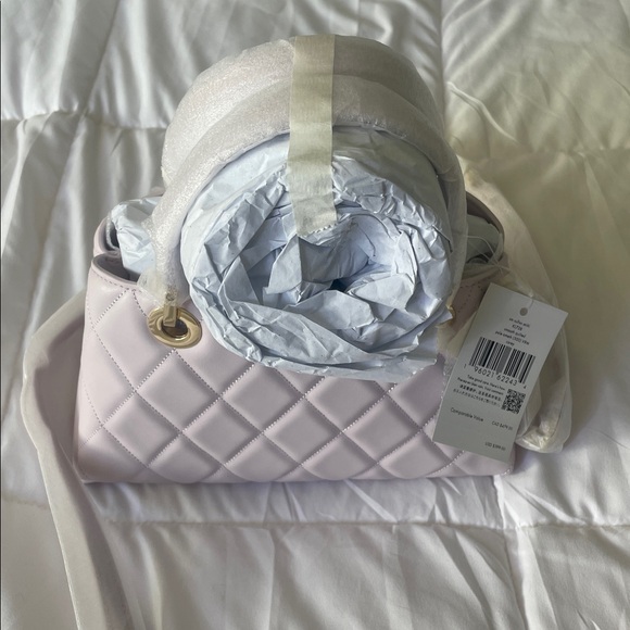 Kate Spade Carey Quilted Leather Satchel Purse Pale Amethyst - Picture 6 of 8